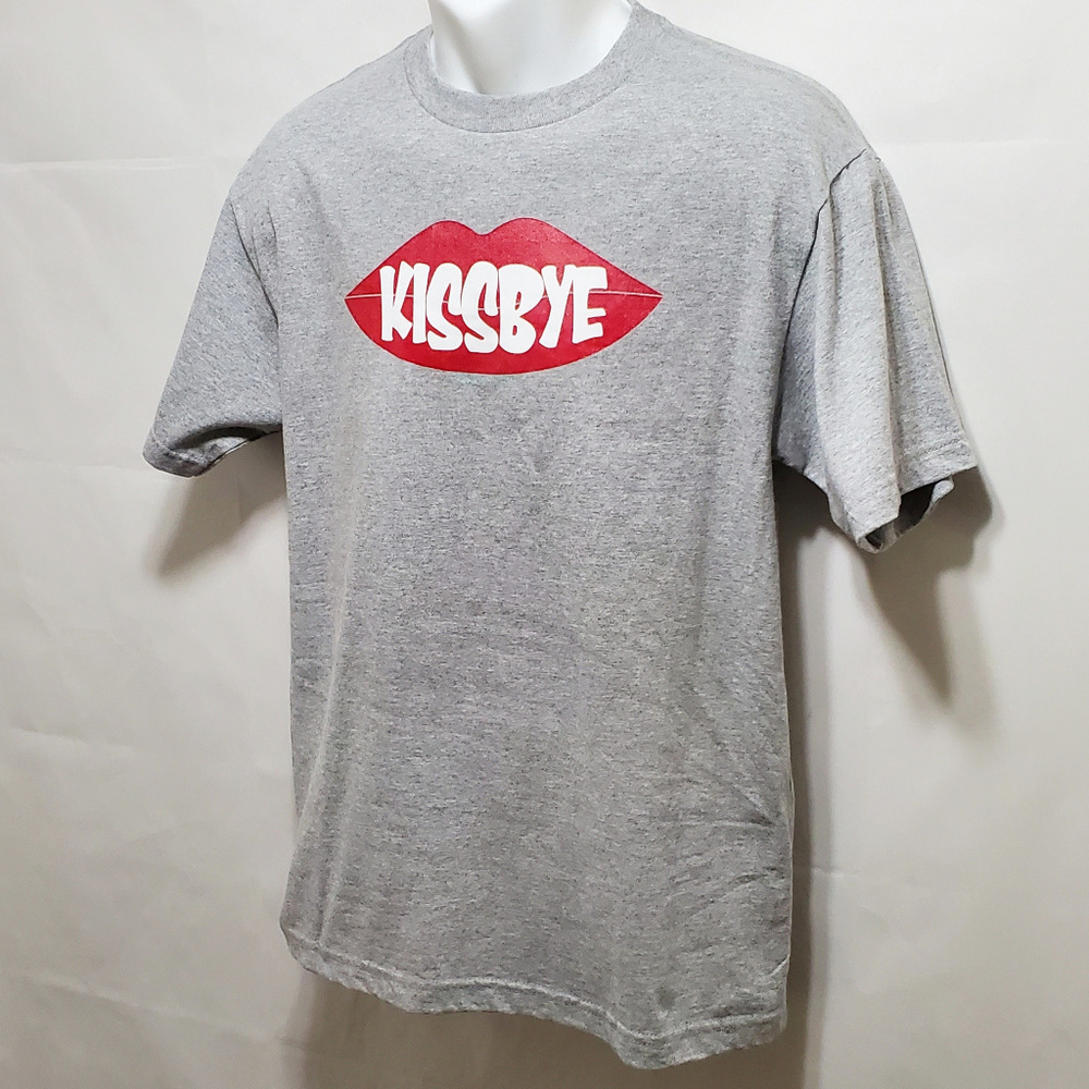 Alstyle Cotton GreyRed "Kissbye" Lips T-Shirt